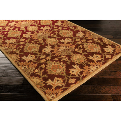 Caesar Rug - 12915 by Surya in burgandy, tan, rust, camel, olive. Made from 100% wool in a unique style.