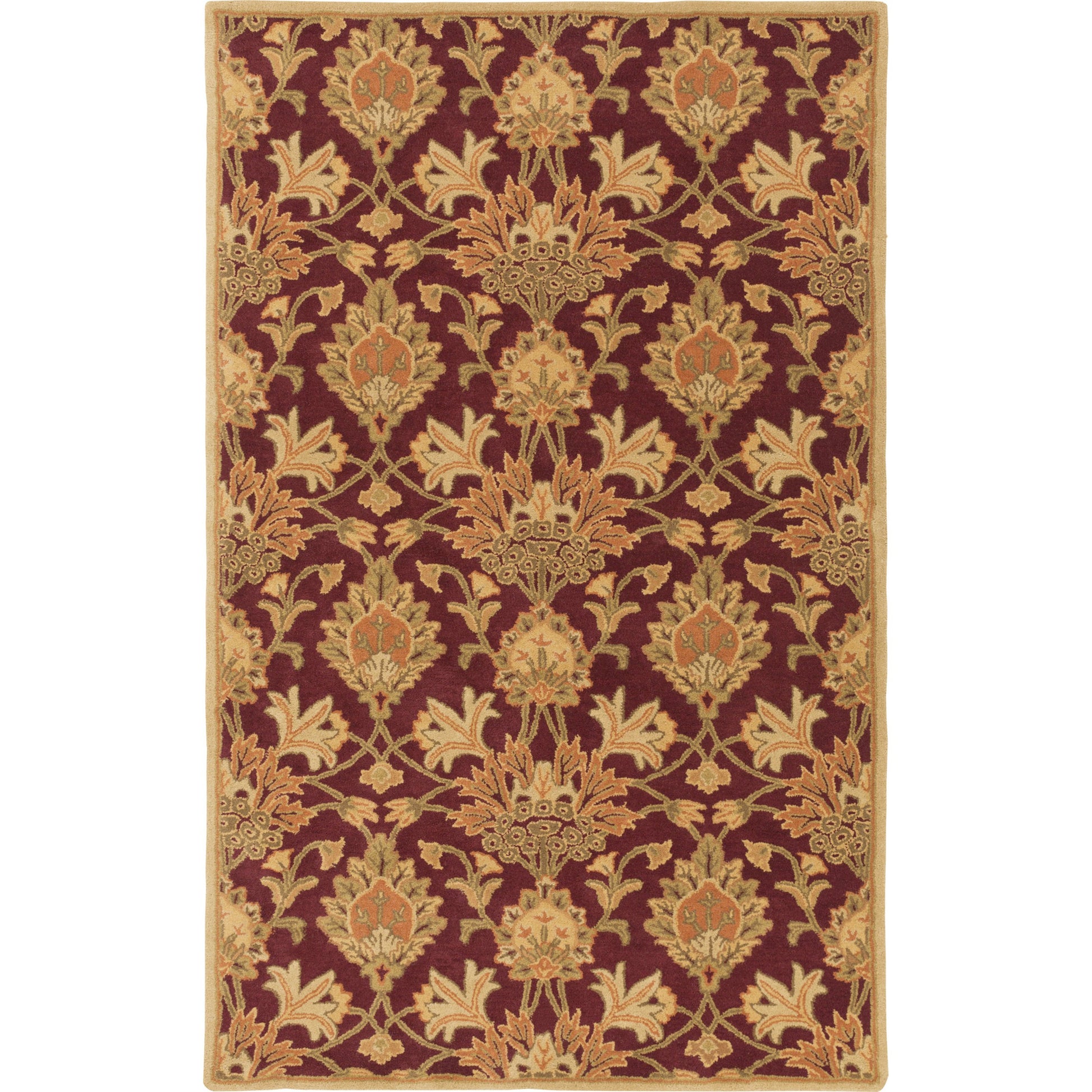 Caesar Rug - 12915 by Surya in burgandy, tan, rust, camel, olive. Made from 100% wool in a unique style.