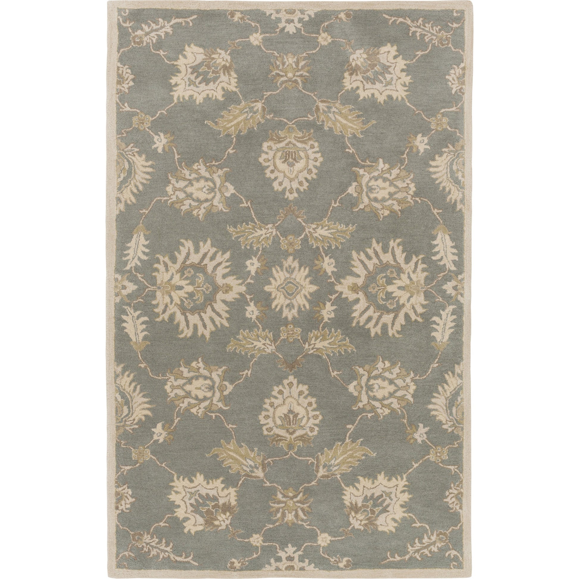 Caesar Rug - 12916 by Surya in medium gray, ivory, olive, brown. Made from 100% wool in a unique style.