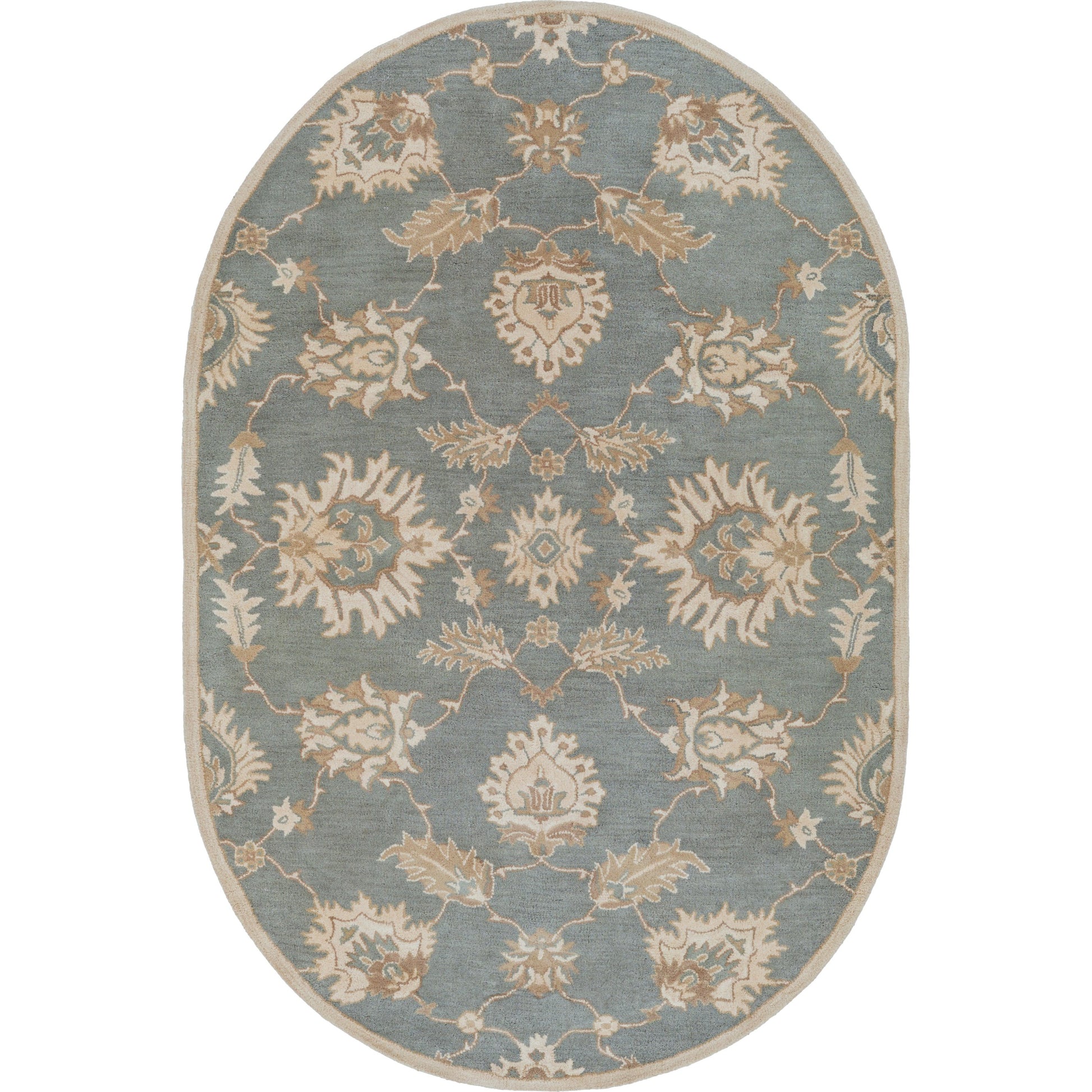 Caesar Rug - 12916 by Surya in medium gray, ivory, olive, brown. Made from 100% wool in a unique style.