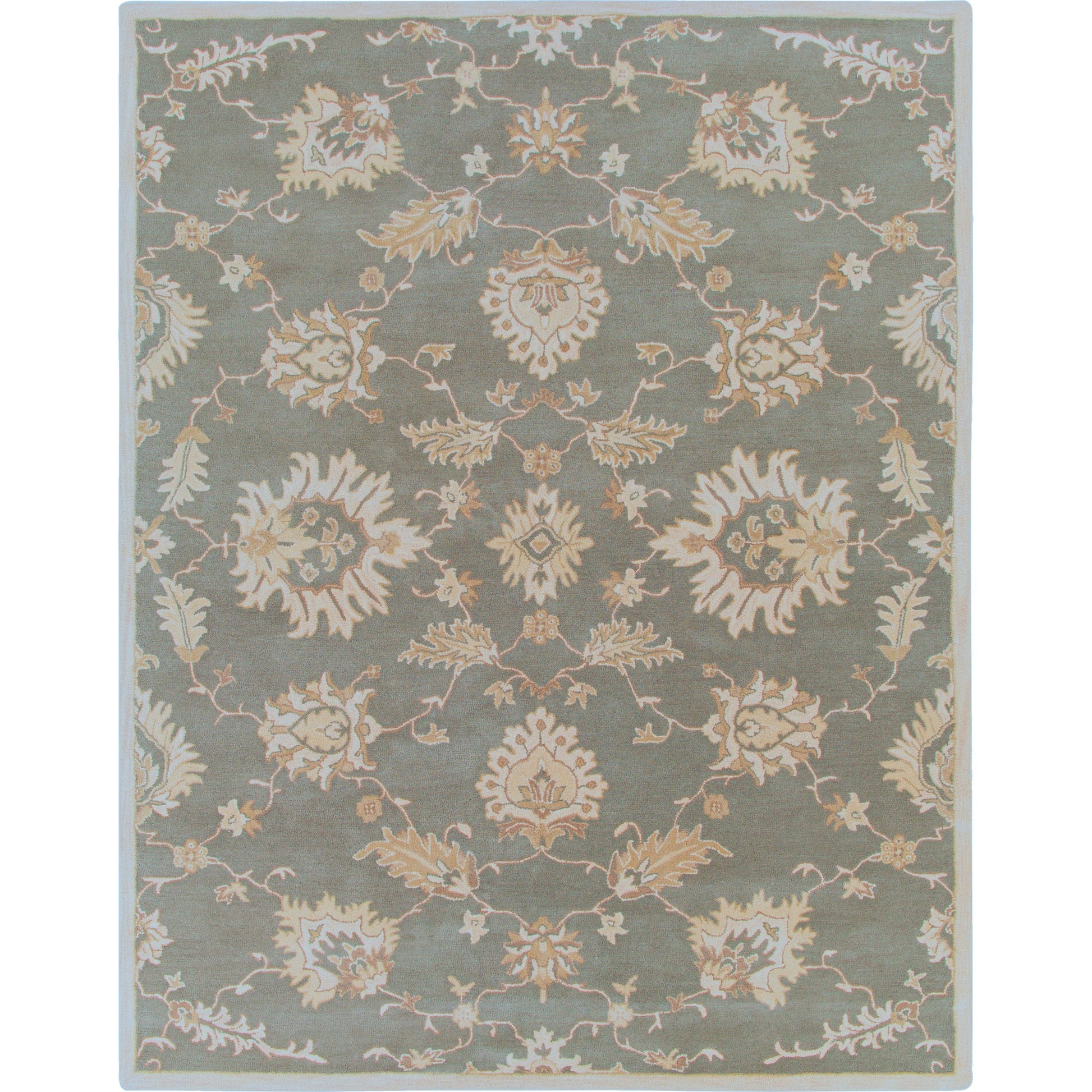Caesar Rug - 12916 by Surya in medium gray, ivory, olive, brown. Made from 100% wool in a unique style.