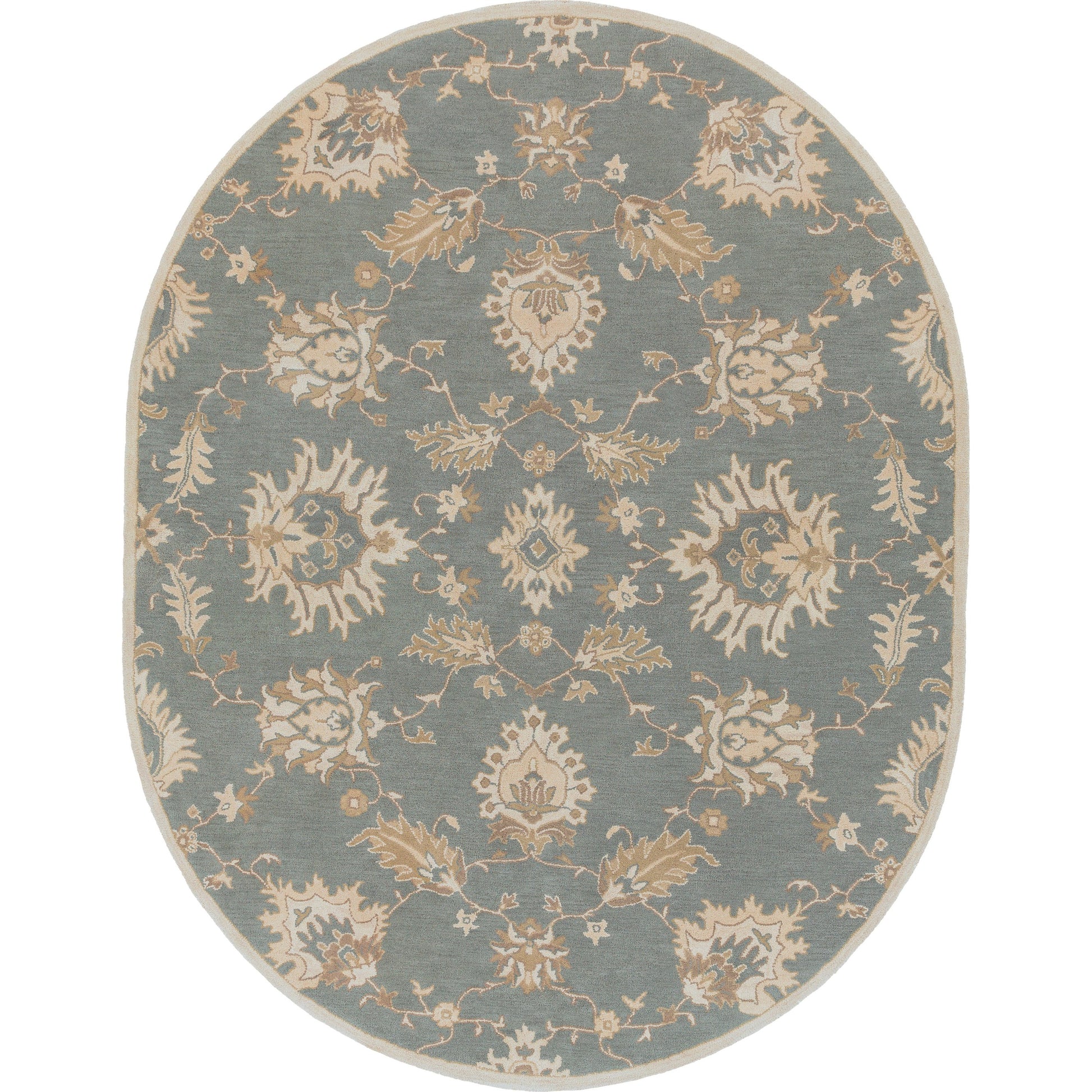 Caesar Rug - 12916 by Surya in medium gray, ivory, olive, brown. Made from 100% wool in a unique style.