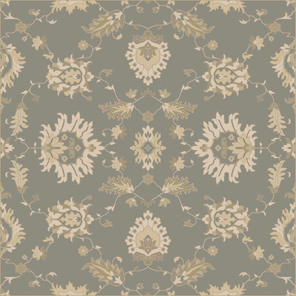 Caesar Rug - 12916 by Surya in medium gray, ivory, olive, brown. Made from 100% wool in a unique style.