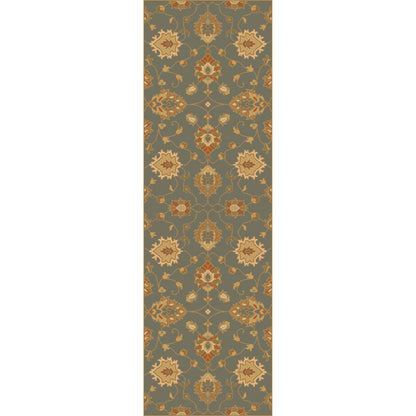 Caesar Rug - 12917 by Surya in deep teal, tan, rust, brown, light olive, dark brown. Made from 100% wool in a unique style.