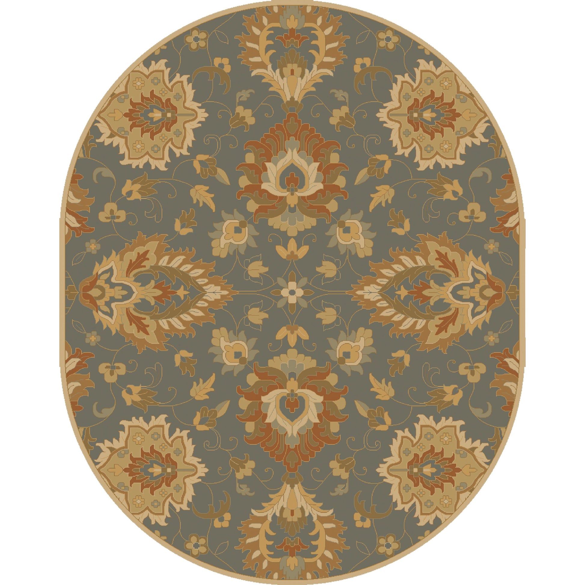 Caesar Rug - 12917 by Surya in deep teal, tan, rust, brown, light olive, dark brown. Made from 100% wool in a unique style.