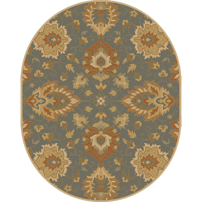 Caesar Rug - 12917 by Surya in deep teal, tan, rust, brown, light olive, dark brown. Made from 100% wool in a unique style.