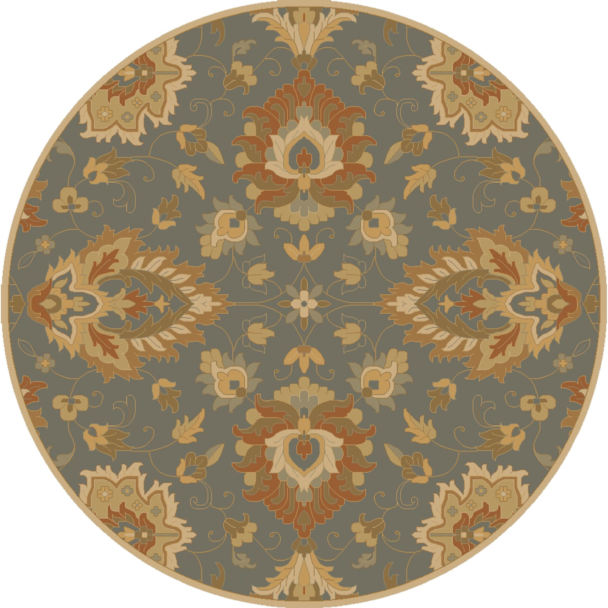 Caesar Rug - 12917 by Surya in deep teal, tan, rust, brown, light olive, dark brown. Made from 100% wool in a unique style.