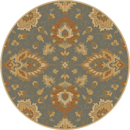 Caesar Rug - 12917 by Surya in deep teal, tan, rust, brown, light olive, dark brown. Made from 100% wool in a unique style.
