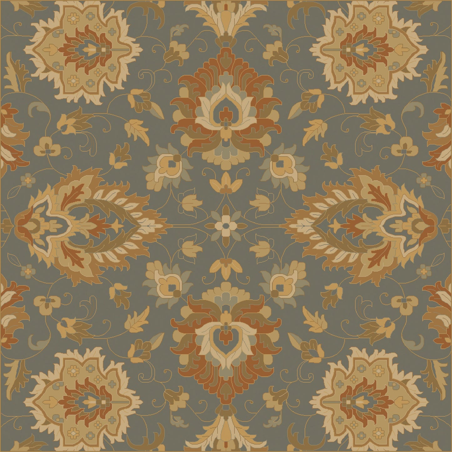 001 61213-9474 | Primary Silo | Caesar Rug - 12917 by Surya in deep teal, tan, rust, brown, light olive, dark brown. Made from 100% wool in a unique style.