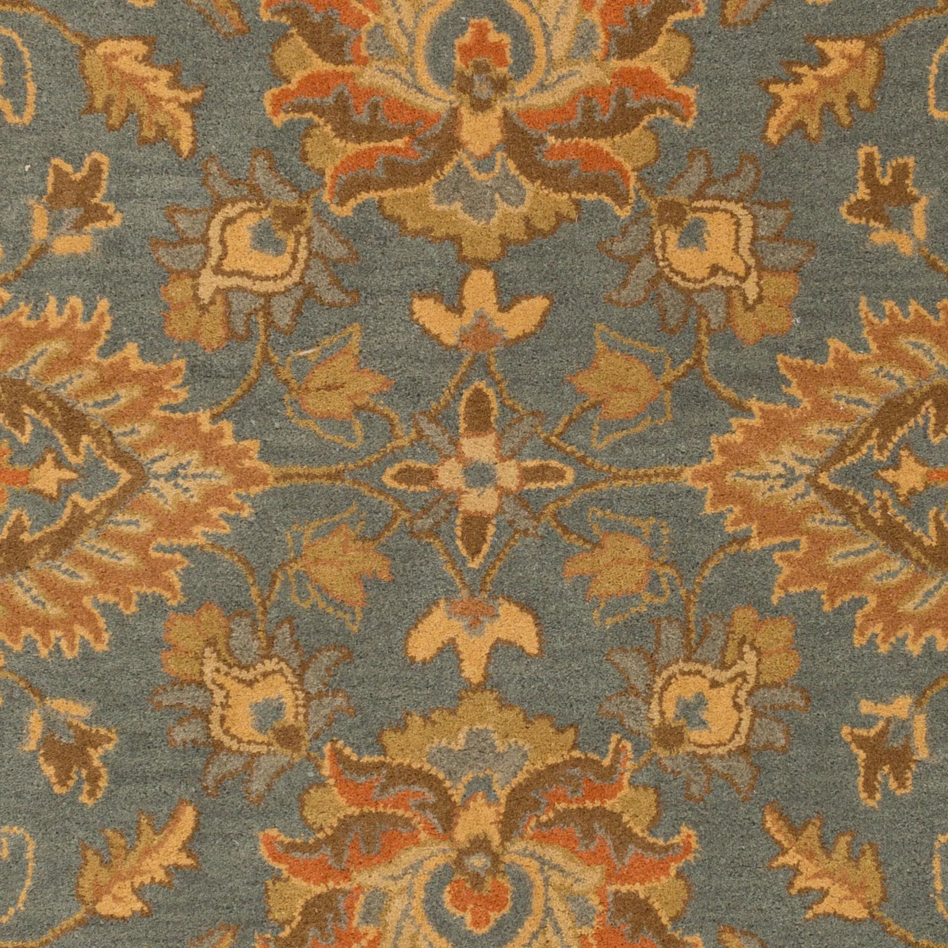 Caesar Rug - 12917 by Surya in deep teal, tan, rust, brown, light olive, dark brown. Made from 100% wool in a unique style.