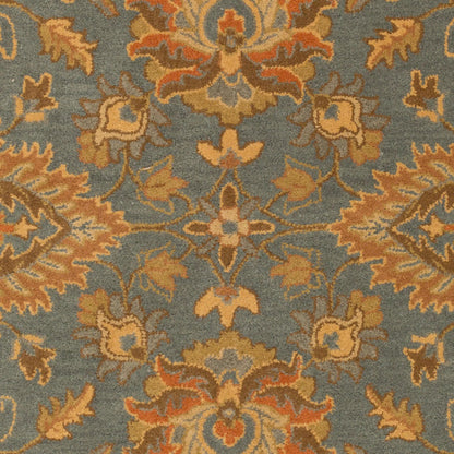 Caesar Rug - 12917 by Surya in deep teal, tan, rust, brown, light olive, dark brown. Made from 100% wool in a unique style.