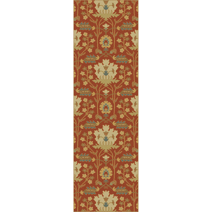 Caesar Rug - 12918 by Surya in burgandy, olive, dusty sage, tan, dark brown. Made from 100% wool in a unique style.