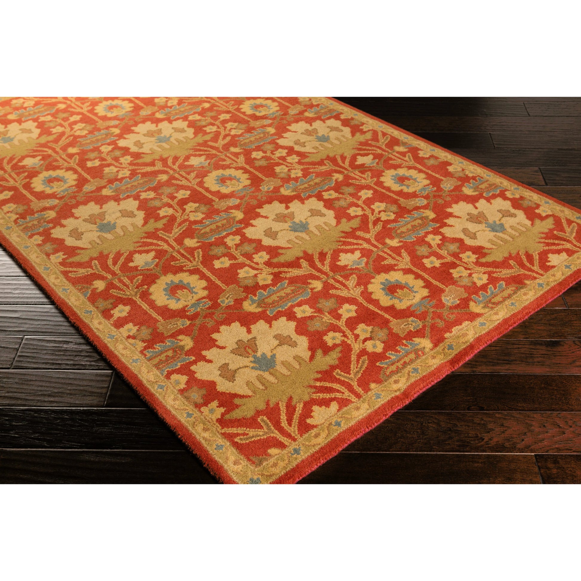 Caesar Rug - 12918 by Surya in burgandy, olive, dusty sage, tan, dark brown. Made from 100% wool in a unique style.