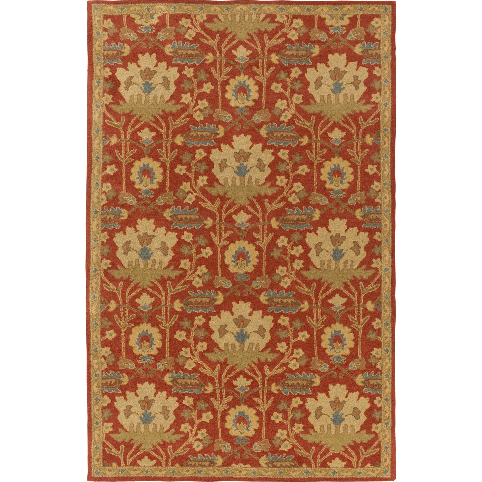 Caesar Rug - 12918 by Surya in burgandy, olive, dusty sage, tan, dark brown. Made from 100% wool in a unique style.