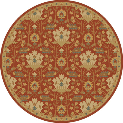 Caesar Rug - 12918 by Surya in burgandy, olive, dusty sage, tan, dark brown. Made from 100% wool in a unique style.