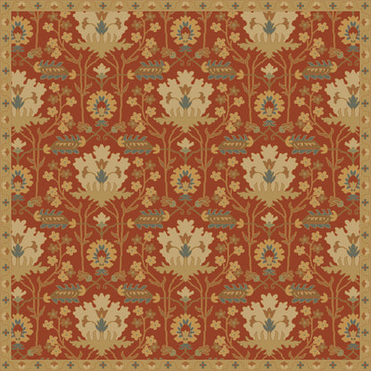 Caesar Rug - 12918 by Surya in burgandy, olive, dusty sage, tan, dark brown. Made from 100% wool in a unique style.