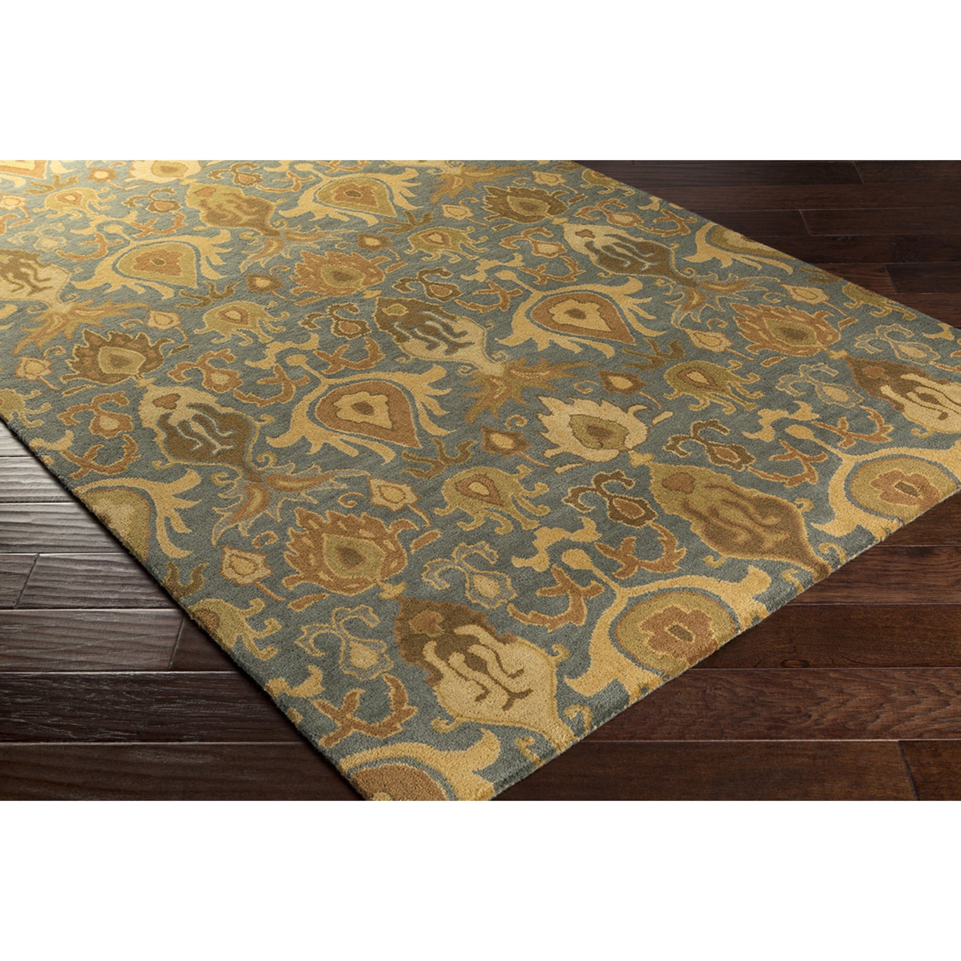 Caesar Rug - 13062 by Surya in ivory, olive, tan, dark blue. Made from 100% wool in a unique style.