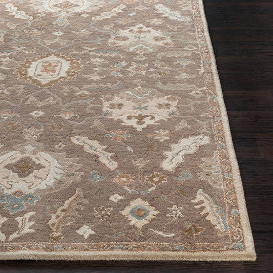 CAE-1167 Rug by Surya in ivory, olive, tan. Made from 100% wool in a unique style.