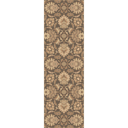 CAE-1174 Rug by Surya in charcoal, light beige, light brown, dusty sage. Made from 100% wool in a unique style.