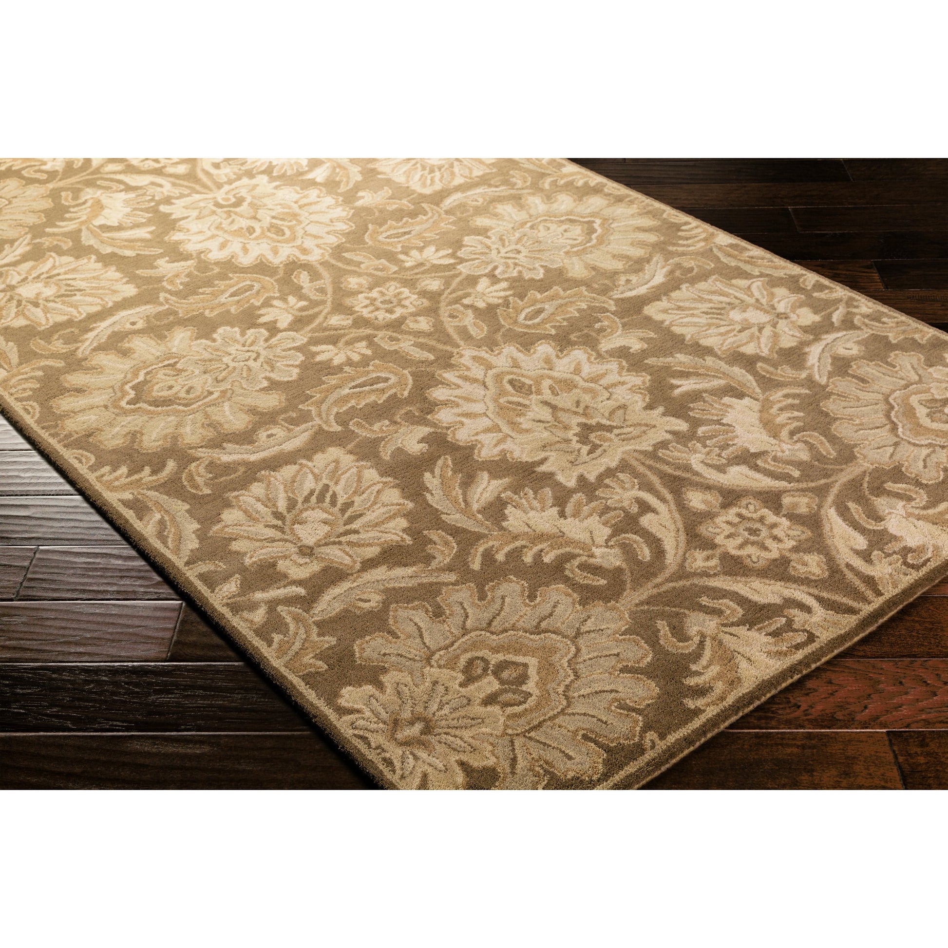 CAE-1174 Rug by Surya in charcoal, light beige, light brown, dusty sage. Made from 100% wool in a unique style.