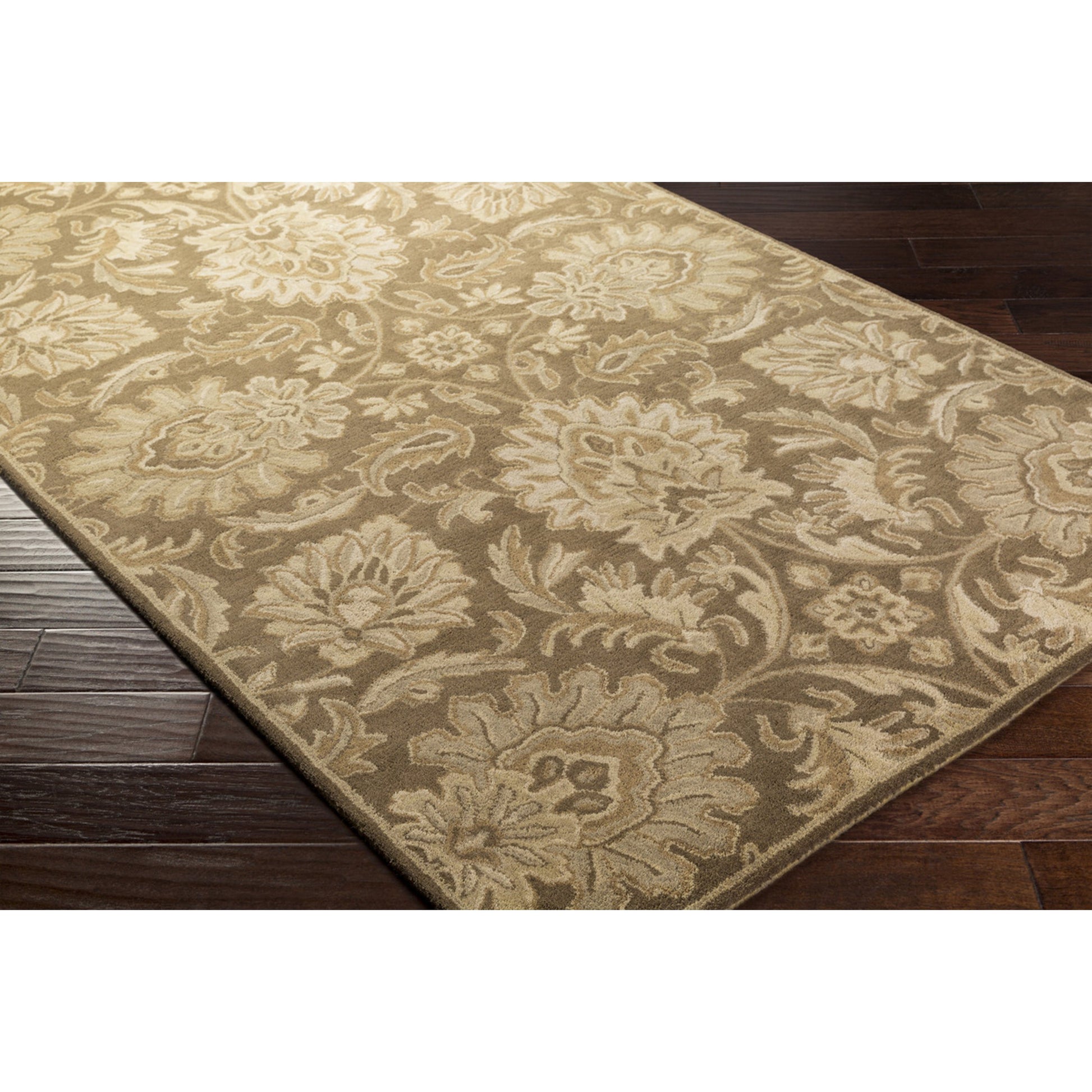 CAE-1174 Rug by Surya in charcoal, light beige, light brown, dusty sage. Made from 100% wool in a unique style.