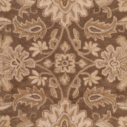 CAE-1174 Rug by Surya in charcoal, light beige, light brown, dusty sage. Made from 100% wool in a unique style.