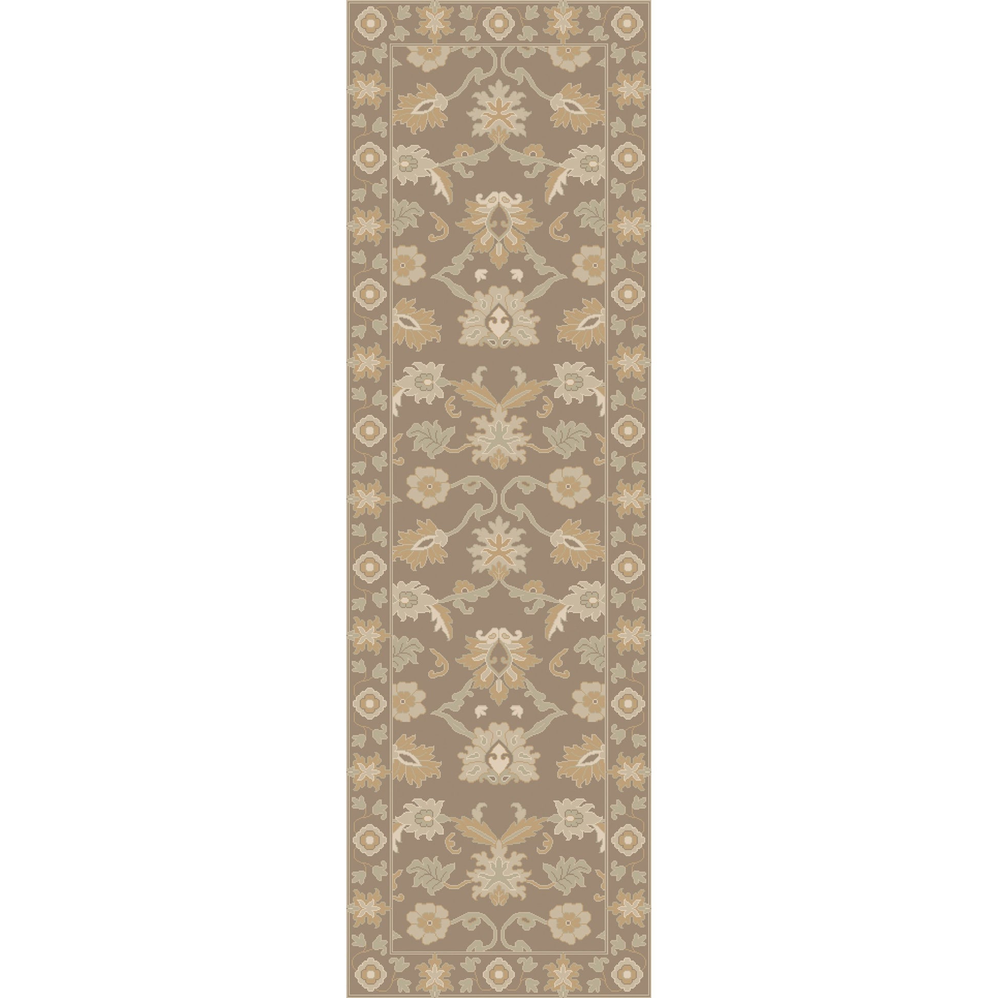 CAE-1181 Rug by Surya in oatmeal, brown, sage, medium gray. Made from 100% wool in a unique style.
