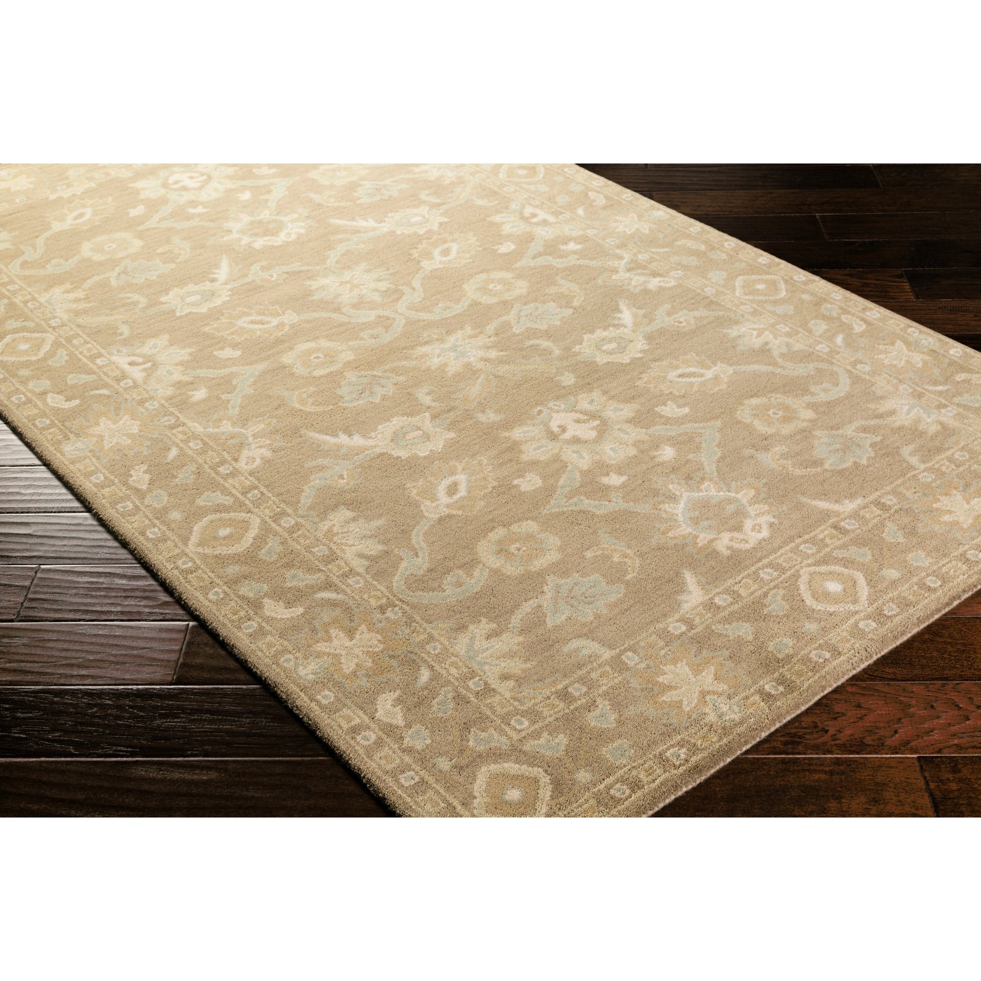 CAE-1181 Rug by Surya in oatmeal, brown, sage, medium gray. Made from 100% wool in a unique style.