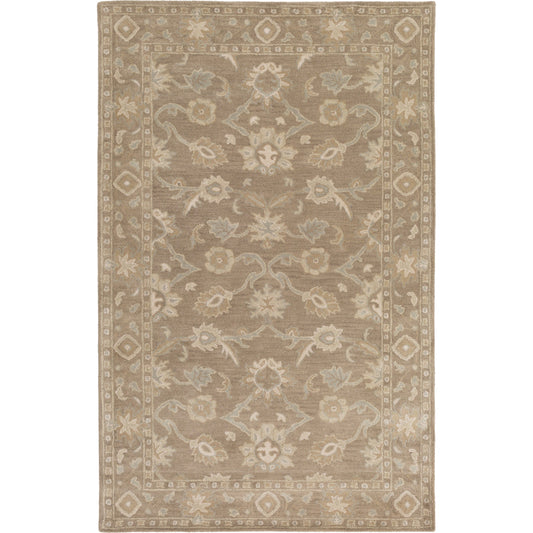 CAE-1181 Rug by Surya in oatmeal, brown, sage, medium gray. Made from 100% wool in a unique style.