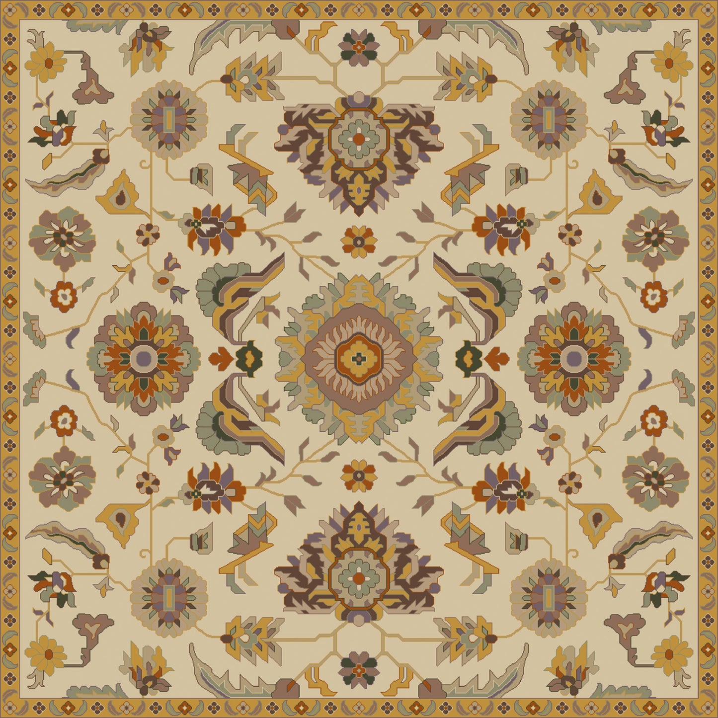 001 77888-9477 | Primary Silo | CAE-1185 Rug by Surya in beige, brown, dark brown, mustard, sage, mauve. Made from 100% wool in a unique style.