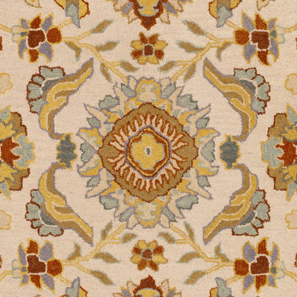 CAE-1185 Rug by Surya in beige, brown, dark brown, mustard, sage, mauve. Made from 100% wool in a unique style.