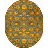 Deep Teal, Mustard, Brown, Dark Brown / 8' x 10' Oval