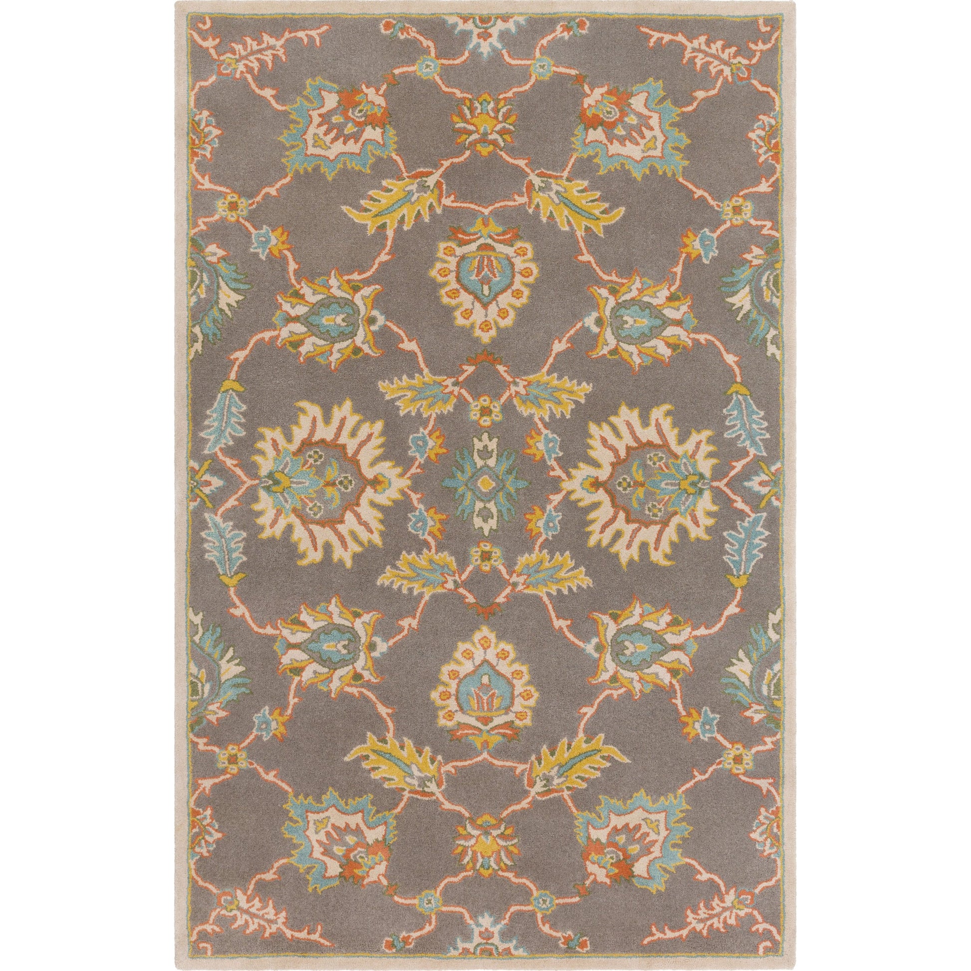 Caesar Rug - 12916 by Surya in medium gray, ivory, olive, brown. Made from 100% wool in a unique style.