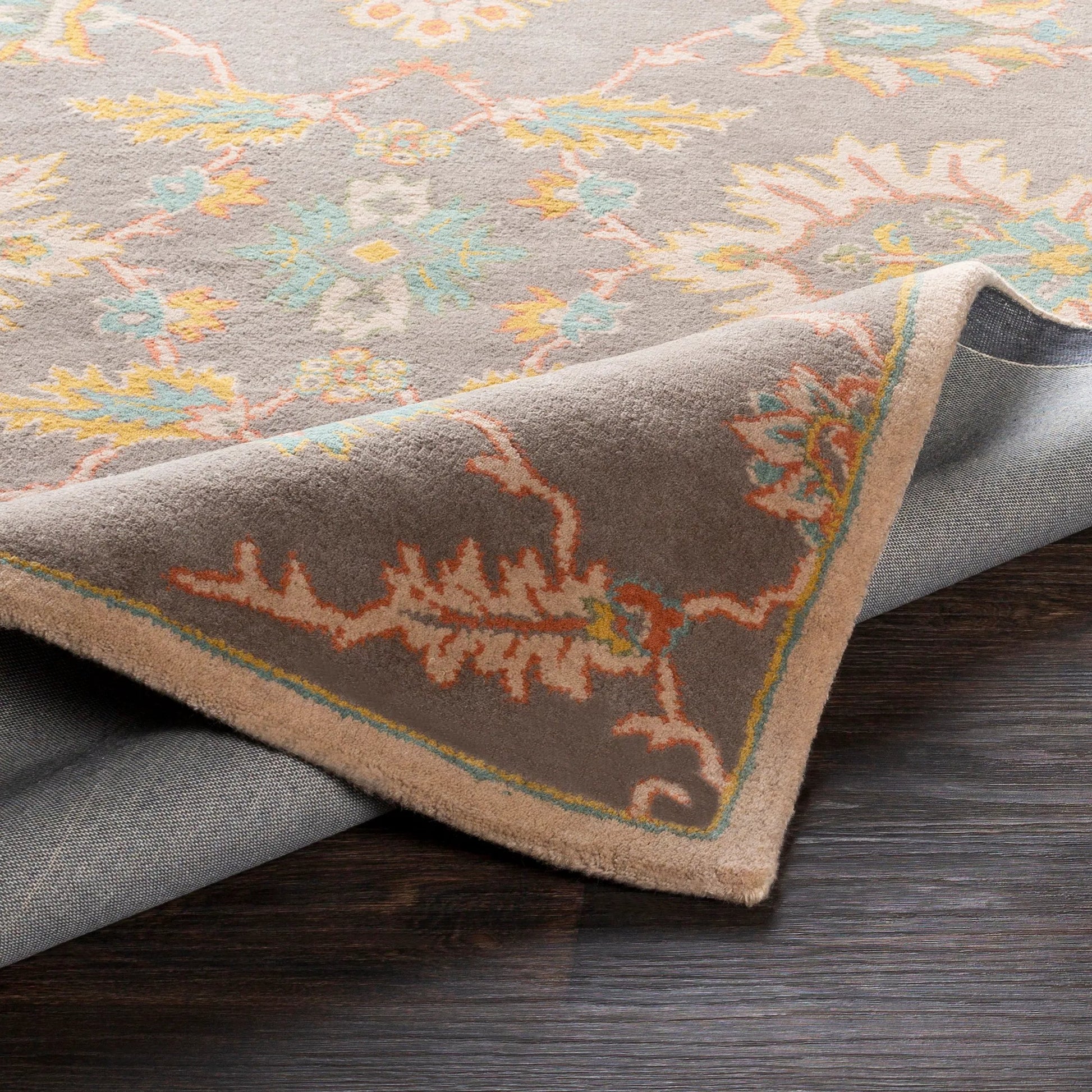 Caesar Rug - 12916 by Surya in medium gray, ivory, olive, brown. Made from 100% wool in a unique style.