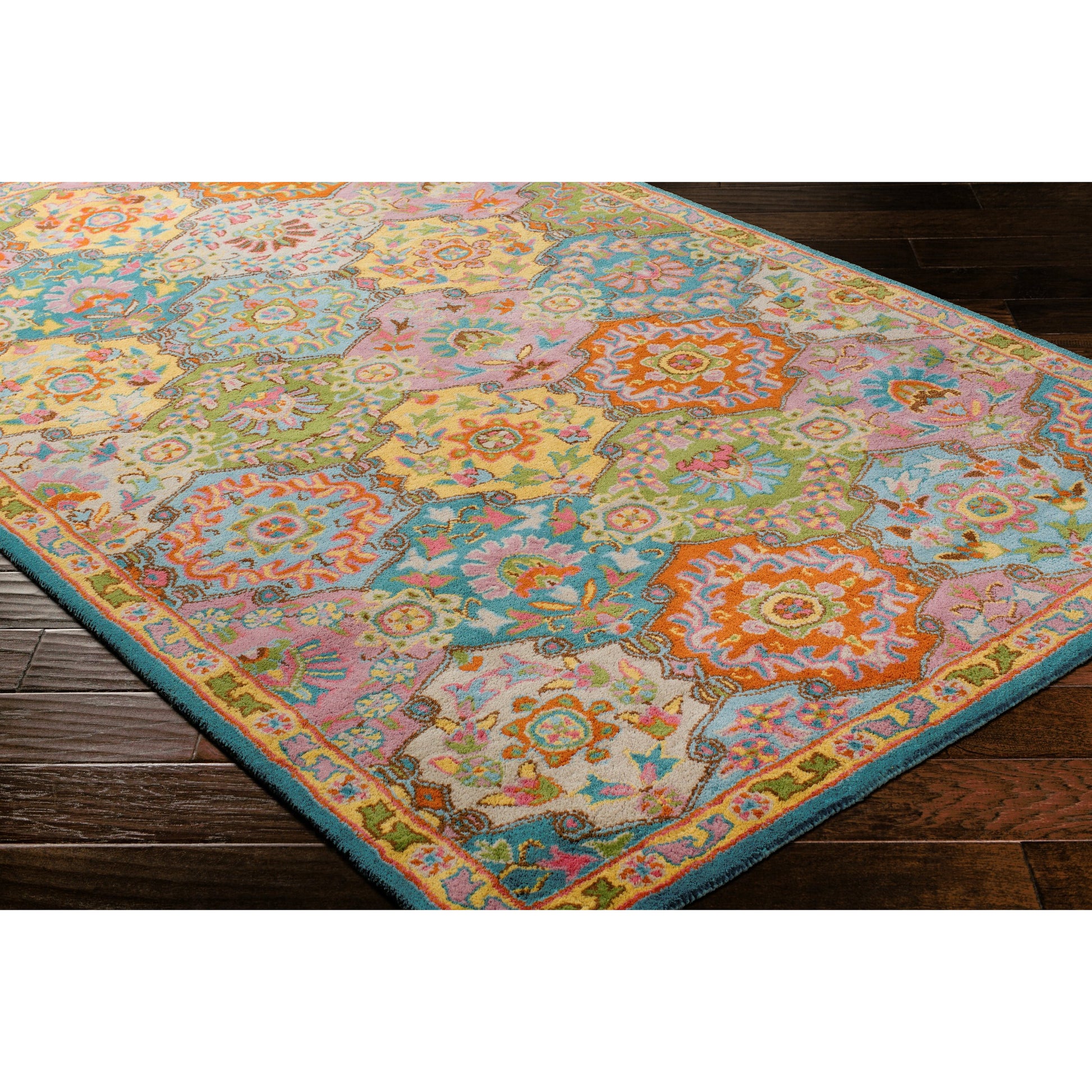 Caesar Rug - 374 by Surya in charcoal, olive, sage, tan, dark brown. Made from 100% wool in a unique style.