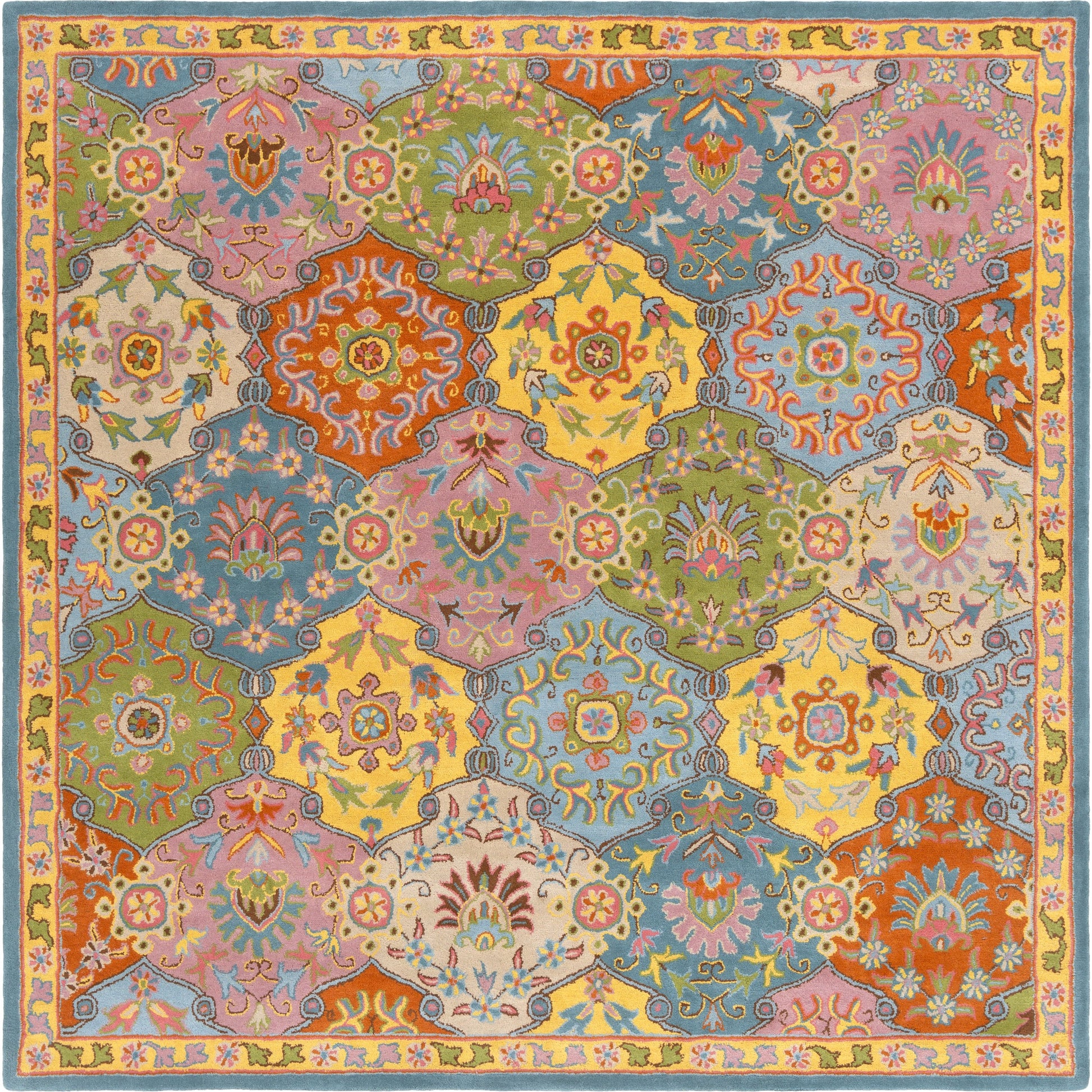 Caesar Rug - 374 by Surya in charcoal, olive, sage, tan, dark brown. Made from 100% wool in a unique style.