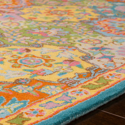 Caesar Rug - 374 by Surya in charcoal, olive, sage, tan, dark brown. Made from 100% wool in a unique style.