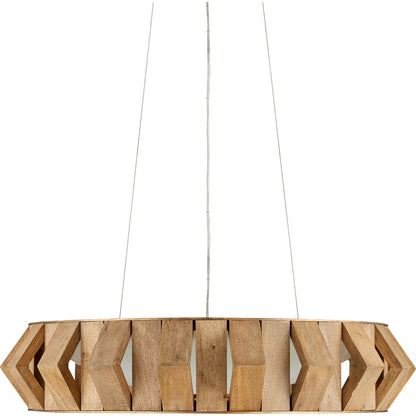 Plunge Chandelier by Currey and Company in toffee, brass, white. Made from wood, wrought iron, composite in a modern style.