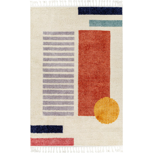 Casablanca Shag Rug by Livabliss in light grey, taupe. Made from main: 100% polyester in a modern style.