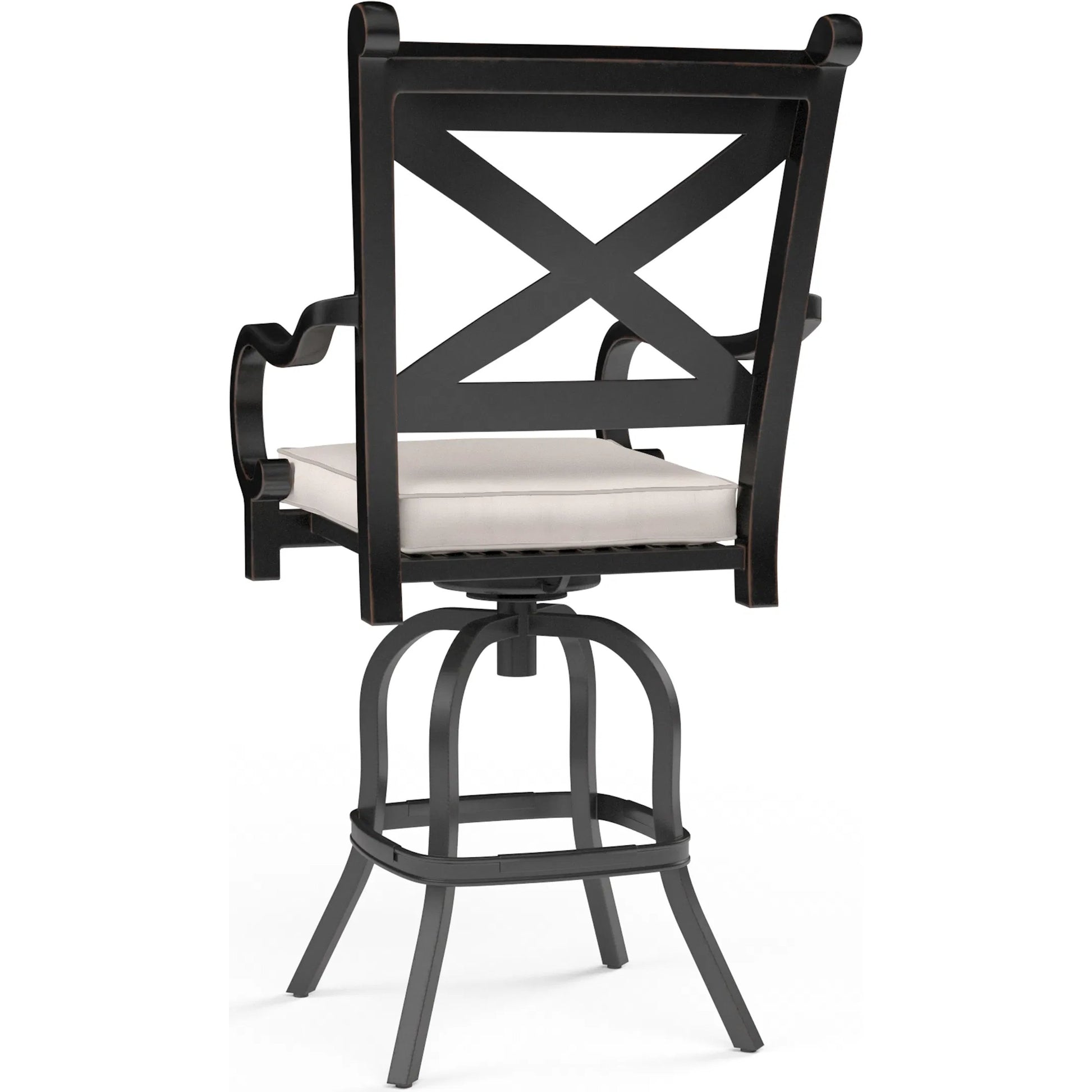Monterey Outdoor Counter Stool by Sunset West in browns. Made from aluminum in a cottage & farmhouse style.
