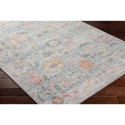 Calhoun Rug - 487750 by Livabliss in denim, gray, aqua, slate, burnt orange. Made from face: 100% polyester, warp: 100% cotton in a unique style.