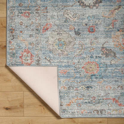 Calhoun Rug - 487750 by Livabliss in denim, gray, aqua, slate, burnt orange. Made from face: 100% polyester, warp: 100% cotton in a unique style.