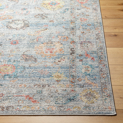 Calhoun Rug - 487750 by Livabliss in denim, gray, aqua, slate, burnt orange. Made from face: 100% polyester, warp: 100% cotton in a unique style.