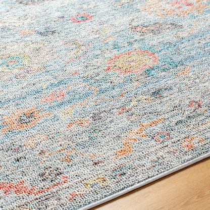 Calhoun Rug - 487750 by Livabliss in denim, gray, aqua, slate, burnt orange. Made from face: 100% polyester, warp: 100% cotton in a unique style.