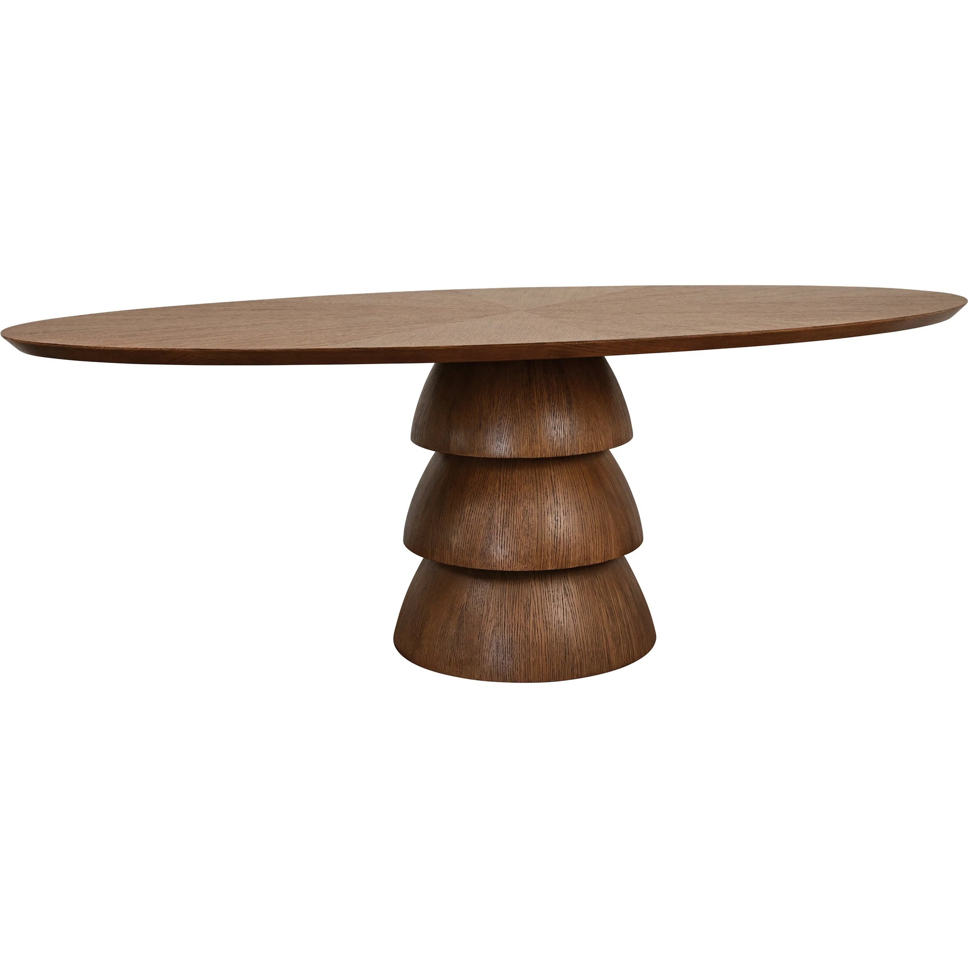 Callum Oval Dining Table by Worlds Away in provincial brown oak. Made from unique in a unique style.