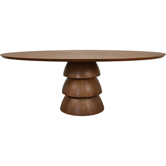 Callum Oval Dining Table by Worlds Away in provincial brown oak. Made from unique in a unique style.