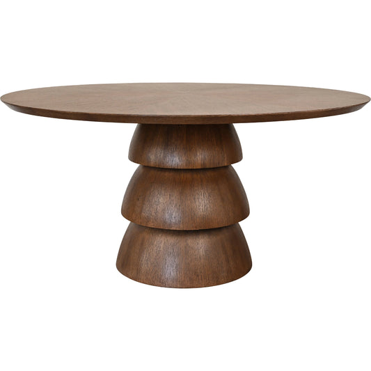 Callum Round Dining Table by Worlds Away in provincial brown oak. Made from unique in a unique style.