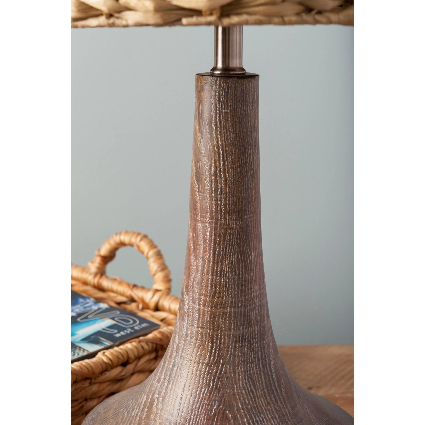 008 S-154269 | Closeup | Carson - 13829 by Livabliss in gray and antiqued gray. Made from seagrass, metal in a cottage & farmhouse style.