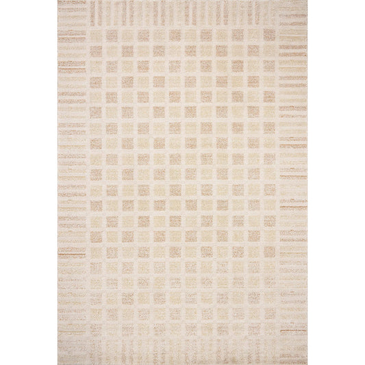 Calvin CLV-03 Rug by Chris Loves Julia x Loloi in bone, natural. Made from 50% polyester, 50% polypropy