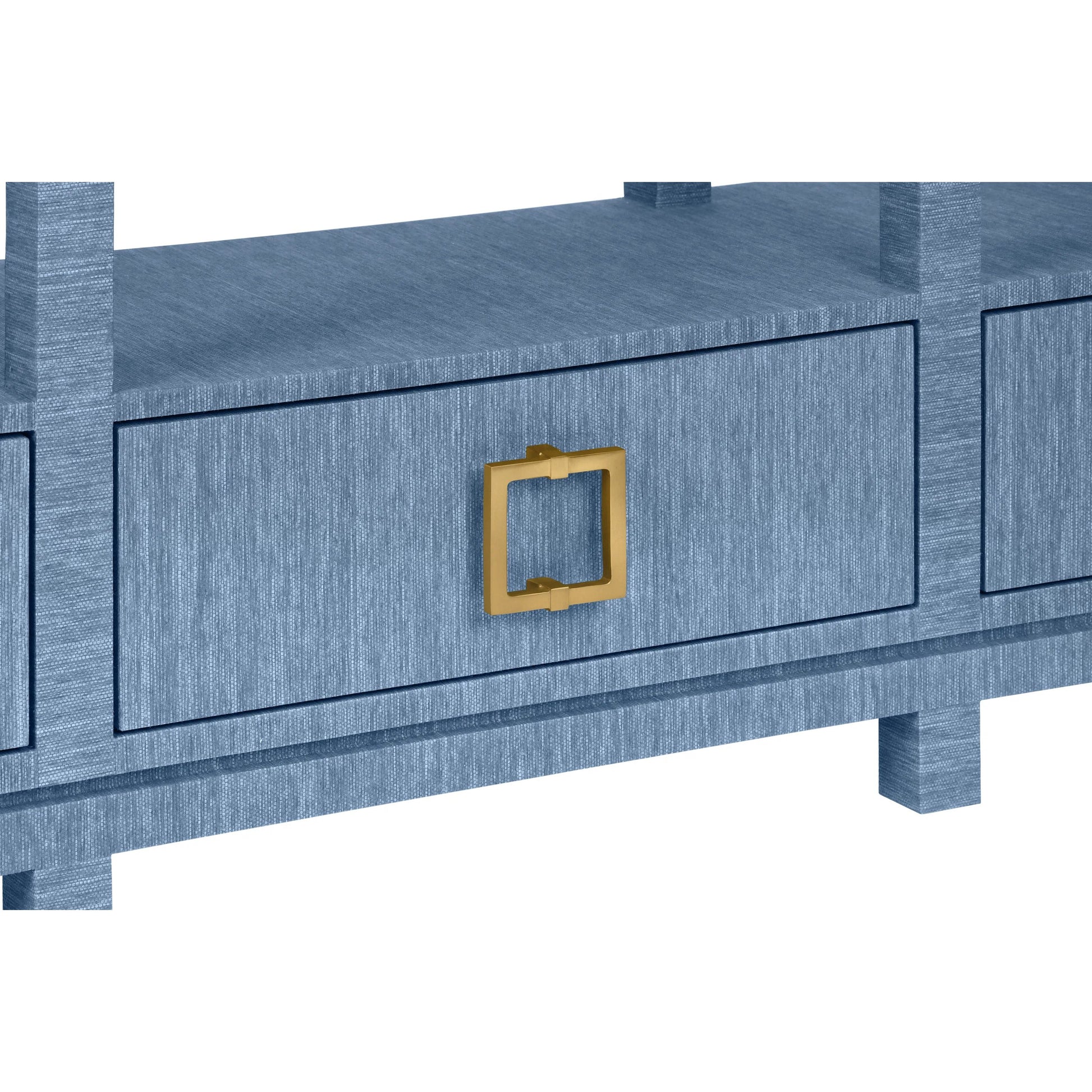 Campbell Open Shelf Console by Worlds Away. Made from solid wood, mdf, linen in a eclectic & global style.